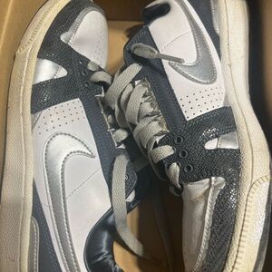Nike Women's Black, White, and Silver Sneakers
